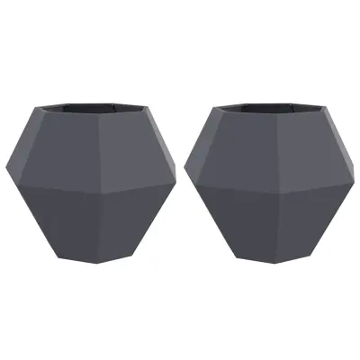 vidaXL Cvetlično korito 2 pcs Antracit 100 x 100 x 80 cm Jeklo