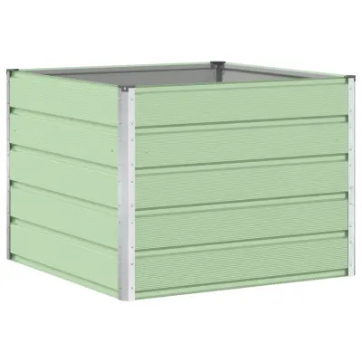 vidaXL Cvetlično korito Pastelno zelena 100 x 100 x 75 cm Jeklo