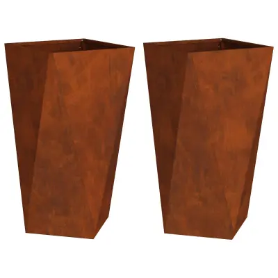 vidaXL Cvetlično korito 2 pcs Rjav 40 x 40 x 75 cm