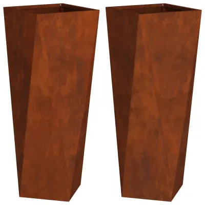 vidaXL Cvetlično korito 2 pcs Rjav 30 x 30 x 75 cm