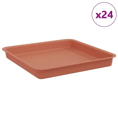 vidaXL Kvadraten cvetlični pladenj 24 pcs Kamnito rdeča 18 x 18 x 2 cm