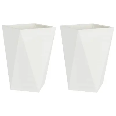 vidaXL Cvetlično korito 2 pcs Bela 50 x 50 x 75 cm Jeklo