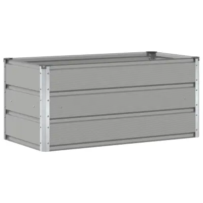 vidaXL Cvetlično korito Svetlo siva 100 x 50 x 45 cm Cinkana jeklena