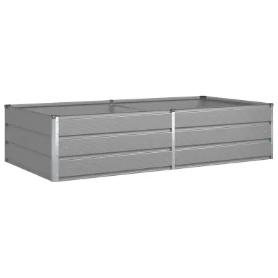 vidaXL Cvetlično korito Svetlo siva 195 x 100 x 45 cm Cinkana jeklena