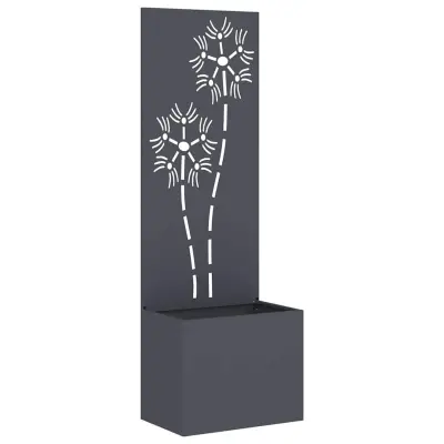 vidaXL Zaslon za zasebnost v vrtu Cvetlični Antracit 50 x 32 x 150 cm