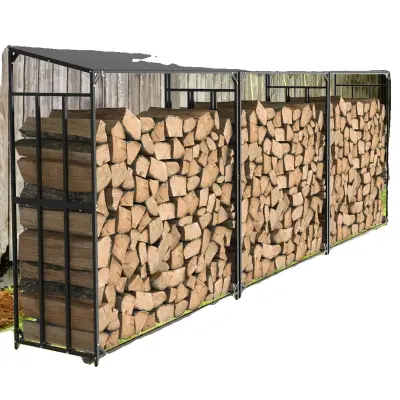 Stojalo za drva, močno, zunanja shranjevanje lesa