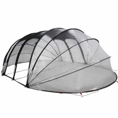 vidaXL Bazenski šotor dome Transparentno 538 x 440 x 204 cm PVC