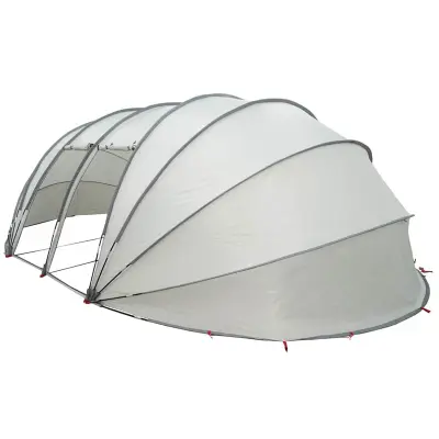 vidaXL Bazenski šotor dome Siva 640 x 432 x 205 cm