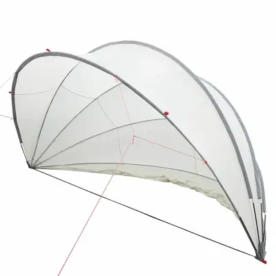 vidaXL Paviljon za bazen Siva in oranžna 472 x 460 x 229 cm
