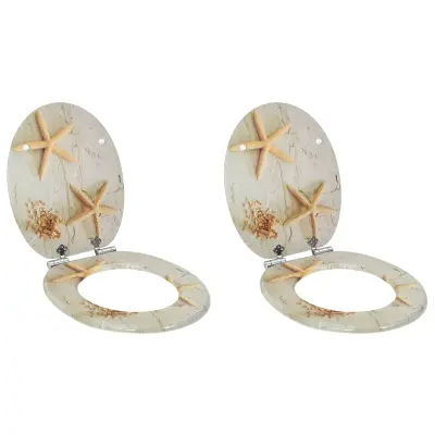 vidaXL Toaletni pokrov s tiho zaporo 2 pcs Rumena in Bela 44 x 38 cm