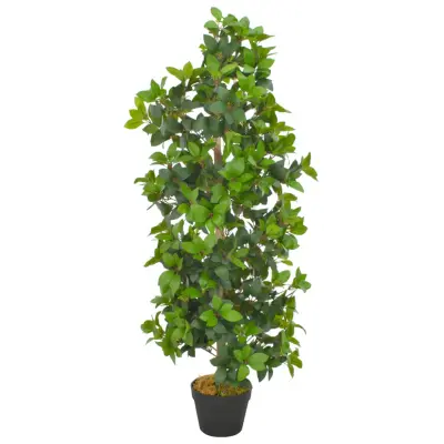 vidaXL Umetna rastlina lovorovo drevo z loncem zelena 120 cm