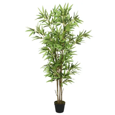 vidaXL Umetno bambusovo drevo 828 listov 150 cm zeleno