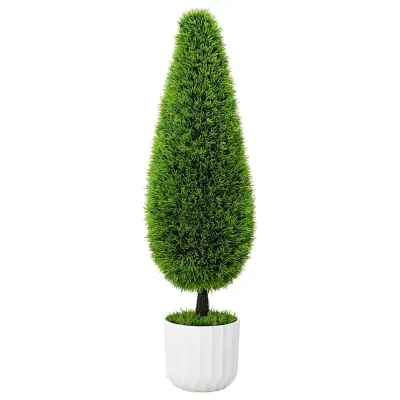 vidaXL Umetna borovina Zelena 24 x 24 x 90 cm Plastika