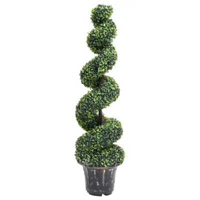 vidaXL Umetni pušpan spirala z loncem zelene barve 117 cm