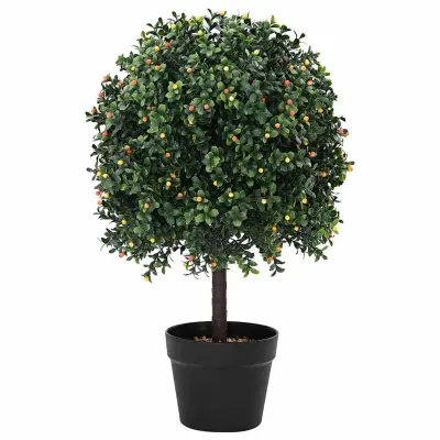 vidaXL Buxus Krogla Zelena 35 x 35 x 50 cm Plastika