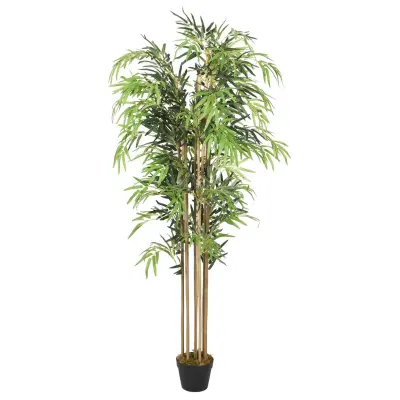 vidaXL Umetno bambusovo drevo 1605 listov 180 cm zeleno