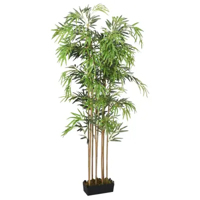 vidaXL Umetno bambusovo drevo 1095 listov 150 cm zeleno