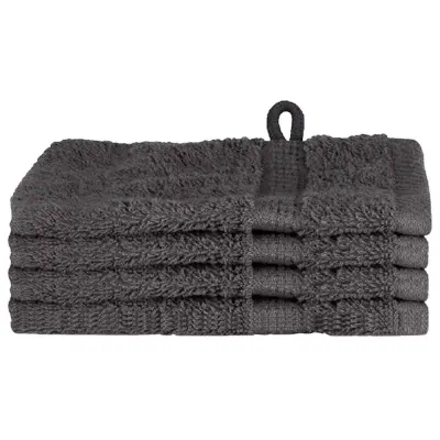 vidaXL Gostinska brisača SOLUND 4 pcs Antracit 15 x 21 cm 550 gsm