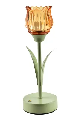 Namizna luč keramika MONDEX Tulla LED 9x25cm oranžna 1 kos