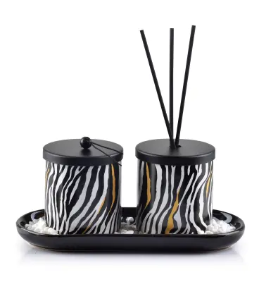 Dišavni Difuzor + Sveča 23X9Xh9Cm Zebra