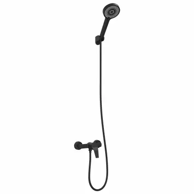 vidaXL Komplet tuš glav Črna G 1 / 2 palca Medenina