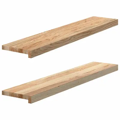 vidaXL Okenske police 2 kosa neobdelana 100x20x2 cm trdna hrastovina