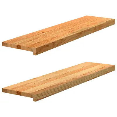 vidaXL Okenske police 2 kosa svetlo rjava 100x25x2 cm trdna hrastovina