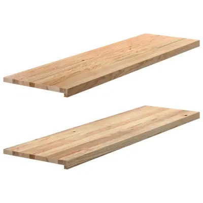 vidaXL Okenske police 2 kosa neobdelana 140x40x2 cm trdna hrastovina