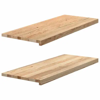 vidaXL Okenske police 2 kosa neobdelana 100x40x2 cm trdna hrastovina
