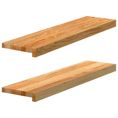 vidaXL Okenske police 2 kosa svetlo rjava 80x20x2 cm trdna hrastovina