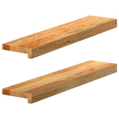 vidaXL Okenske police 2 kosa svetlo rjava 70x15x2 cm trdna hrastovina