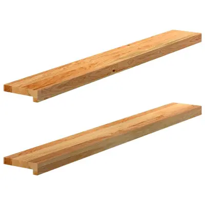 vidaXL Okenske police 2 kosa svetlo rjava 120x15x2 cm trdna hrastovina
