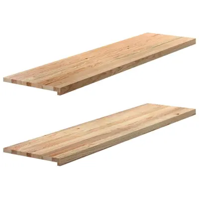 vidaXL Okenske police 2 kosa neobdelana 160x40x2 cm trdna hrastovina