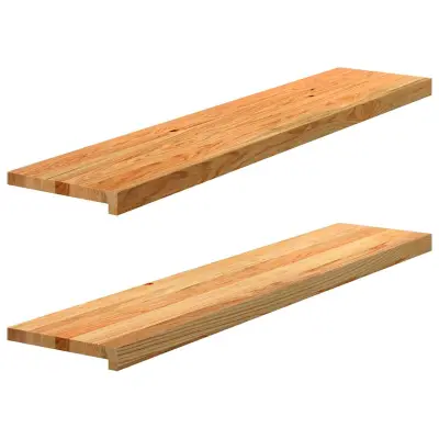 vidaXL Okenske police 2 kosa svetlo rjava 120x30x2 cm trdna hrastovina