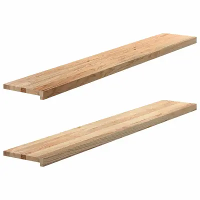 vidaXL Okenske police 2 kosa neobdelana 160x30x2 cm trdna hrastovina