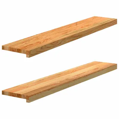 vidaXL Okenske police 2 kosa svetlo rjava 110x20x2 cm trdna hrastovina