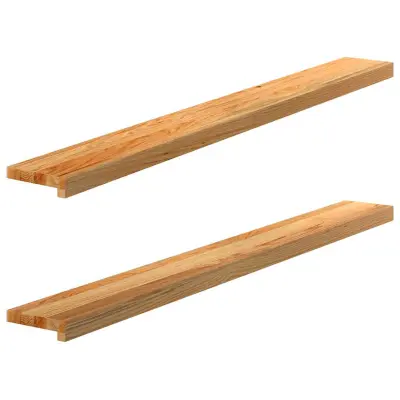 vidaXL Okenske police 2 kosa svetlo rjava 140x15x2 cm trdna hrastovina