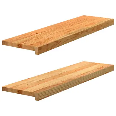vidaXL Okenske police 2 kosa svetlo rjava 90x30x2 cm trdna hrastovina