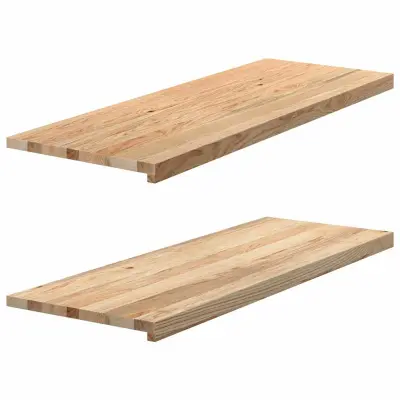 vidaXL Okenske police 2 kosa neobdelana 110x40x2 cm trdna hrastovina