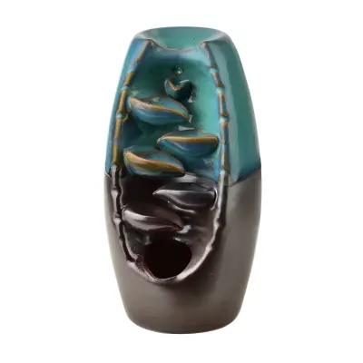 Backflow gorilnik za kadila keramika MONDEX Kominek 8x8x17 cm bela 1 kos