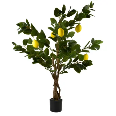 Umetno drevo limone plastika Mondex Viridis 130 cm zelena/rumena 1 kos