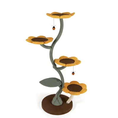 Praskalnik za mačke s platformami v obliki cvetov Mačja postelja