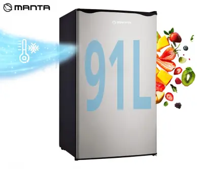 Hladilnik MANTA MM520PS, z zamrzovalnikom, podpultni, srebrno-črn (Ag-Inox)