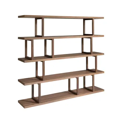 Pravokotna knjižna polica iz orehovega lesa