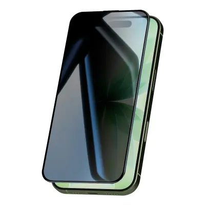 Zaščita zaslona iz kaljenega stekla za iPhone 17 Proti vohunjenju Trdota 9H, Prozorno črna