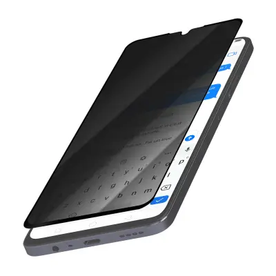 Zaščita Zaslona proti Vohunjenju za Realme Note 60 / Note 70T, Prozorno črna