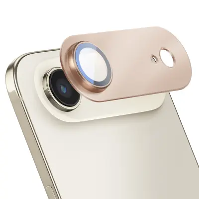 Popolna zaščita kamere za iPhone Air, aluminijast okvir s kaljenim steklom, Zlata