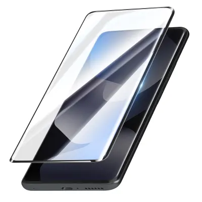 Kaljeno steklo s polnim lepilom 5D za Redmi Note 15 4G / 5G, zaobljeni robovi, Prozorno črna