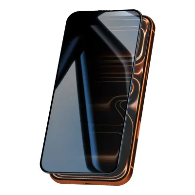 Zaščita zaslona iz kaljenega stekla za iPhone 17 Pro Max Proti vohunjenju, Prozorno črna