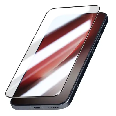 Kaljeno steklo za Honor Magic 8 Lite, polno lepilo, poševno, proti praskam, Črna